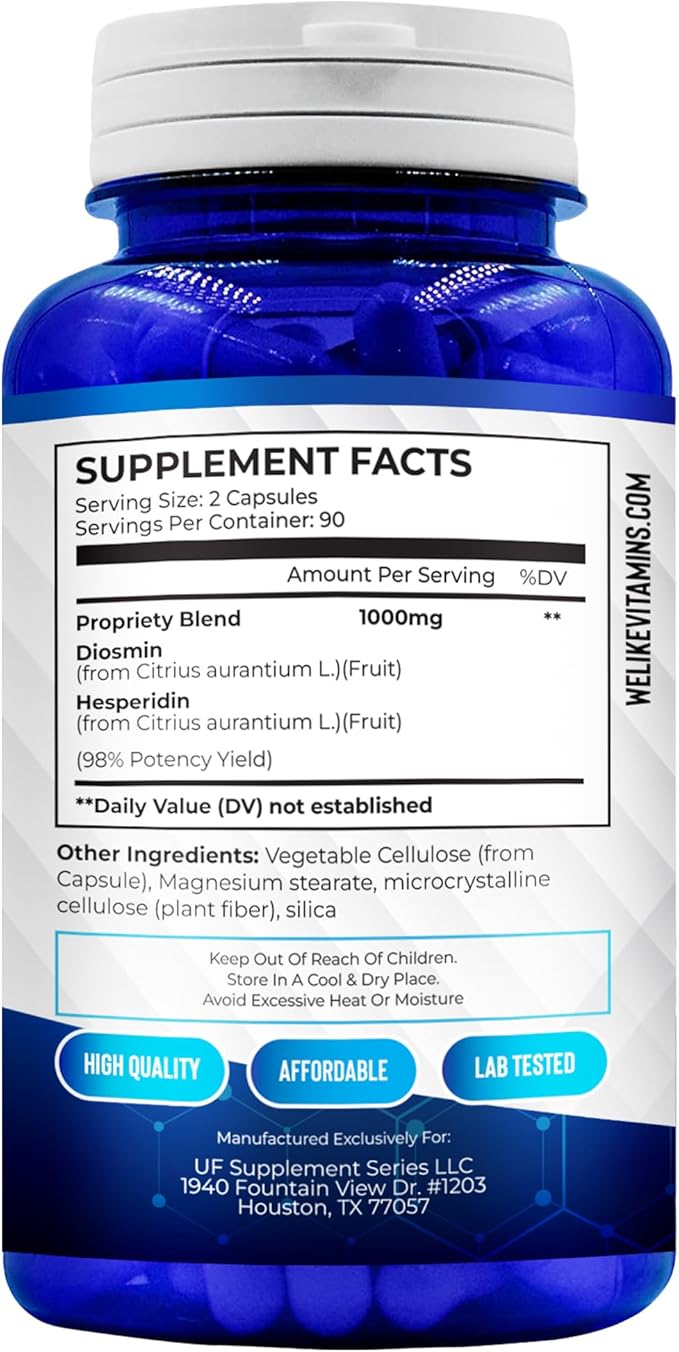 We Like Vitamins Diosmin Hesperidin 1000mg 180 Capsules 90 Day
