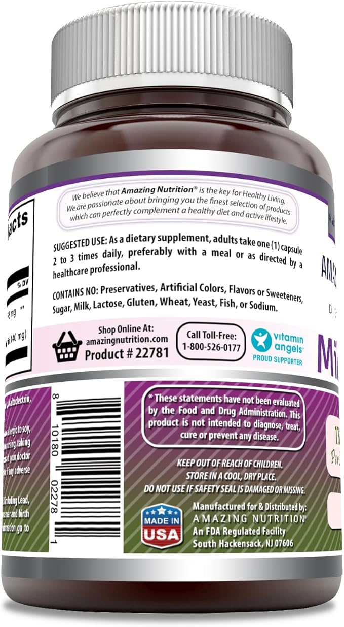 Amazing Formulas Milk Thistle 175 mg (1 Pack, 120 Count)