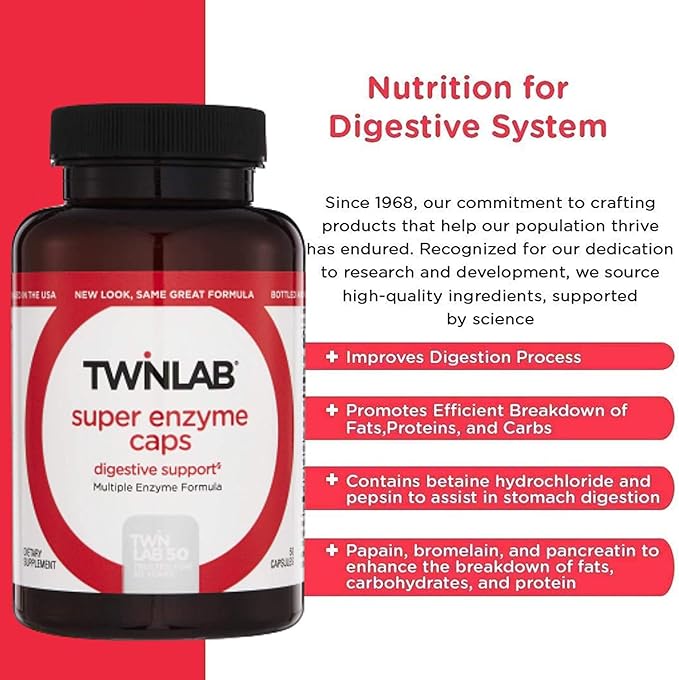 Twinlab Super Enzyme Caps 50 Capsules