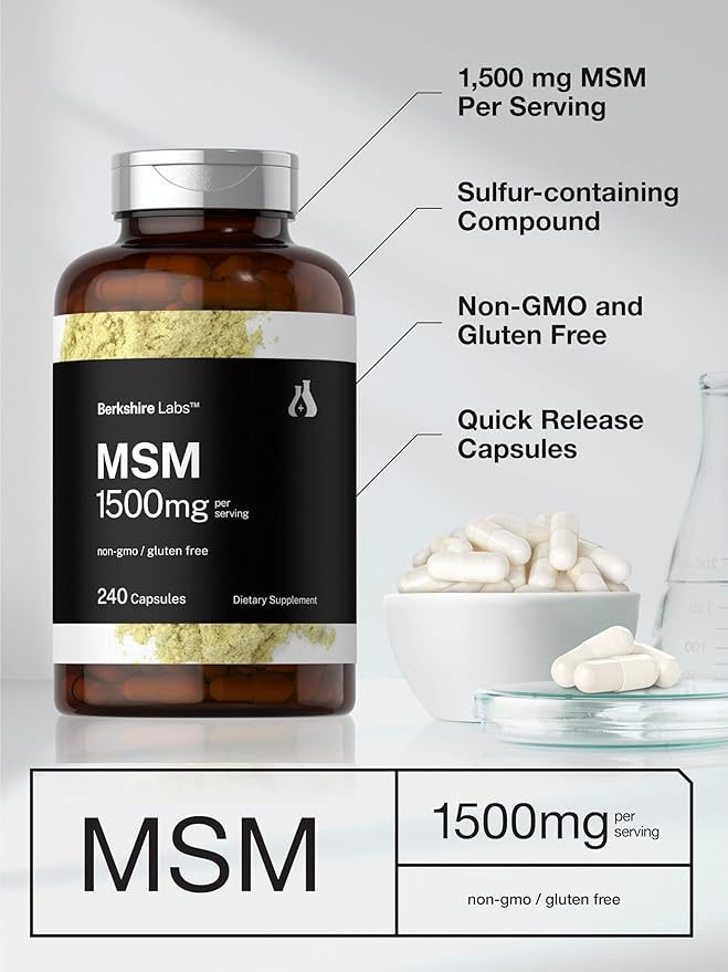 Horbäach MSM Capsules 1500mg 240 Count