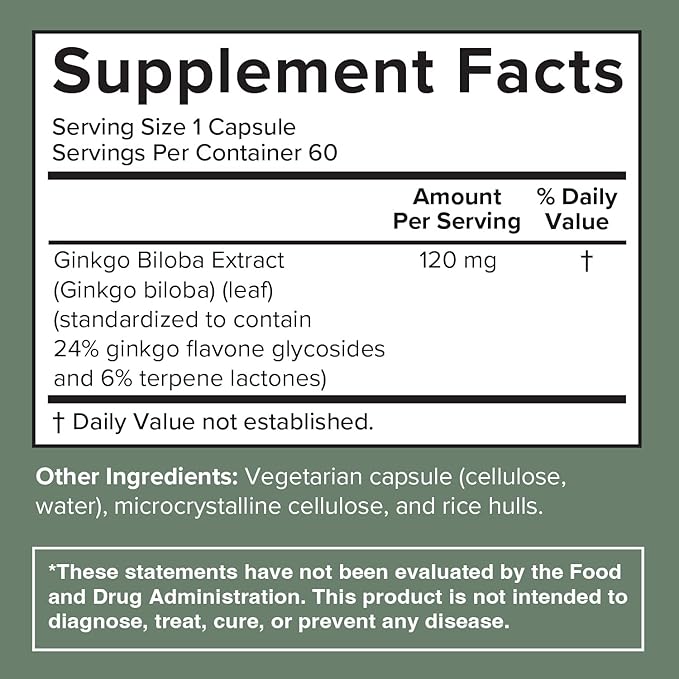 Ginkgo Biloba 120mg 60 Day