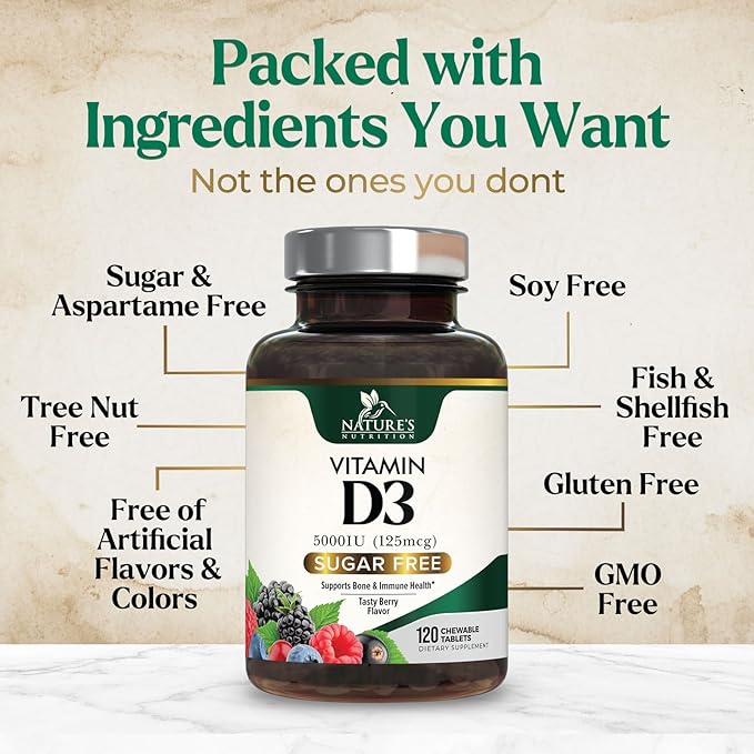 Vitamin D3 5000 IU (125 mcg) 120 Chewable