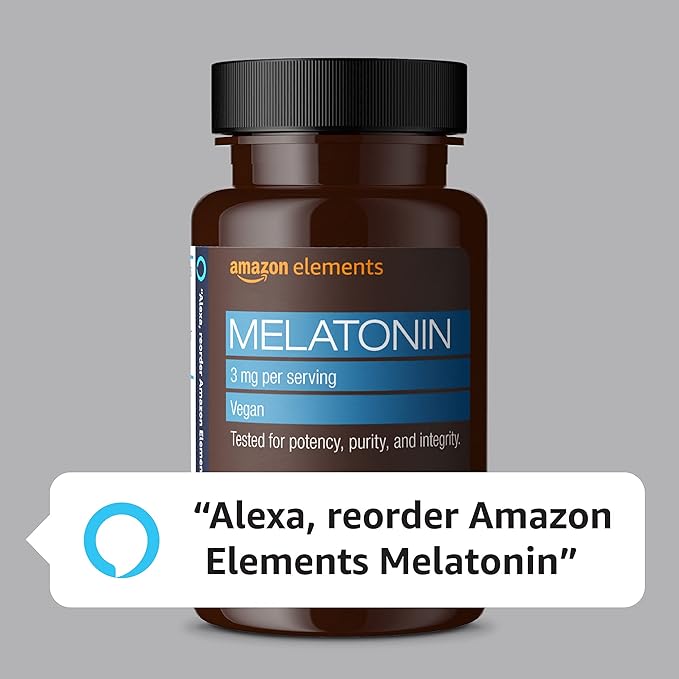 Amazon Elements Melatonin 3mg, Helps 260 Tablets, 8 month 3)