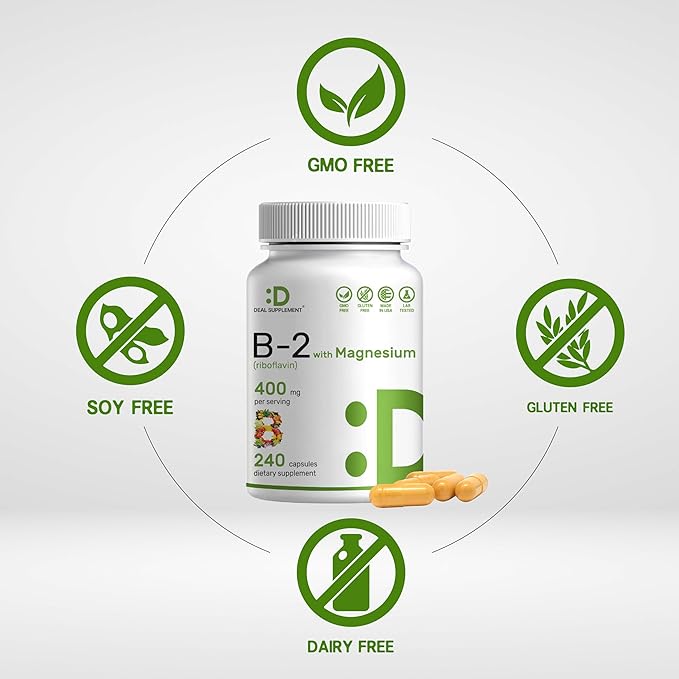 Vitamin B2 Riboflavin 400 mg, 240 Capsules