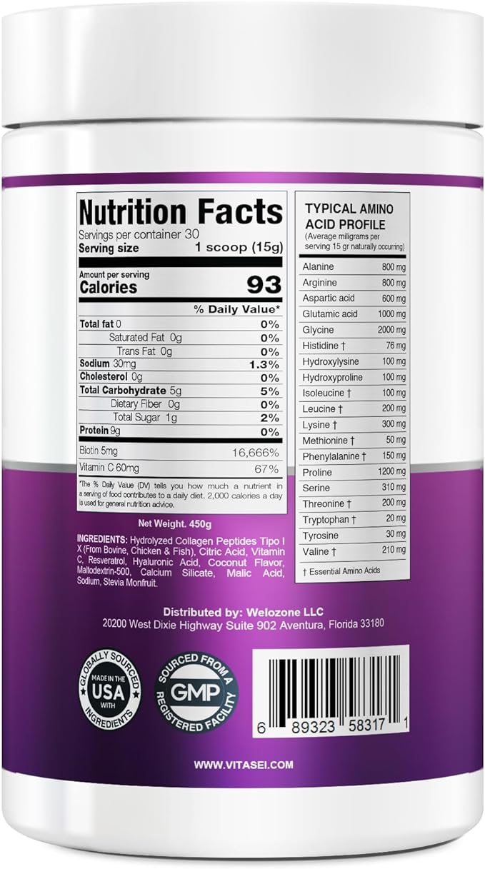 Hydrolyzed Collagen Peptides Powder with Vitamin 16 oz