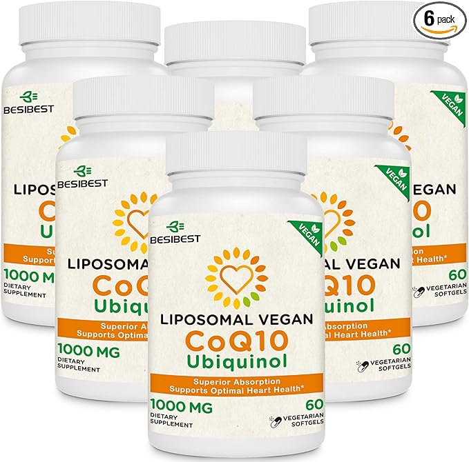 1000mg Liposomal CoQ10 Ubiquinol, 360 Vegan CoQ10 Supplement, Q10 for