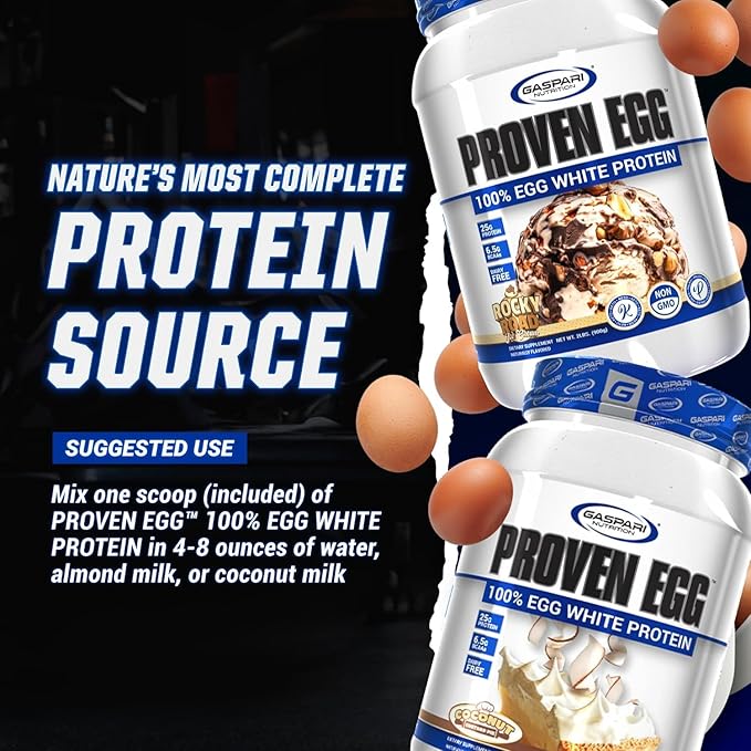 Gaspari Nutrition Proven Egg, 100% Egg 25g Protein, (1lb, Chocolate)