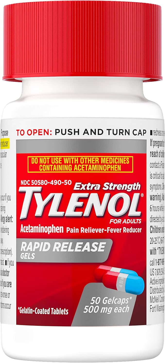 Tylenol Extra Strength Acetaminophen Rapid Release 500 mg 50 ct