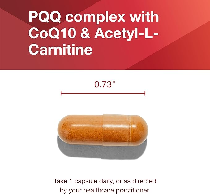 Protocol PQQ Complex - Mitochondrial Health* - with CoQ10 & L Carnitine - B Vitamin - Supplements for Energy* - 30 Veg Caps