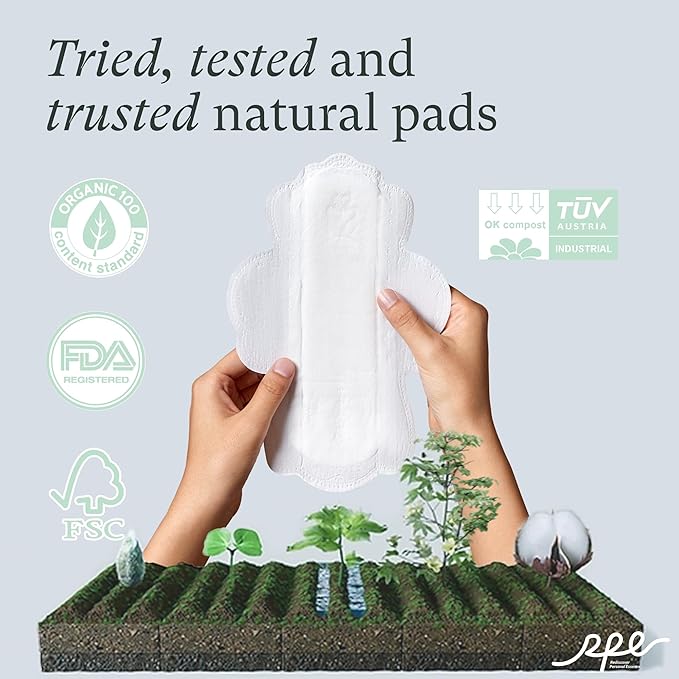 100% Organic Pads for Women, Ultra 3, 54 54 Count)