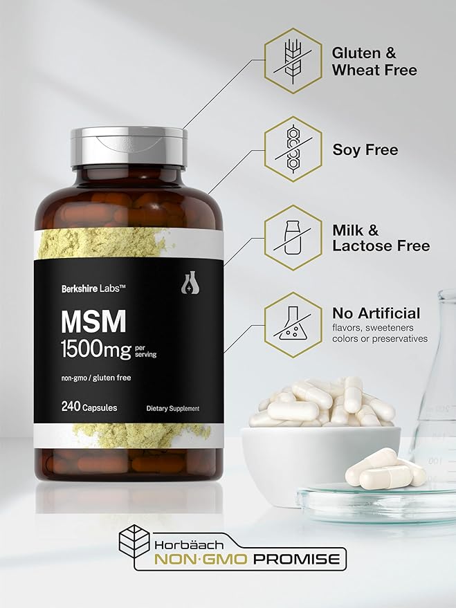 Horbäach MSM Capsules 1500mg 240 Count
