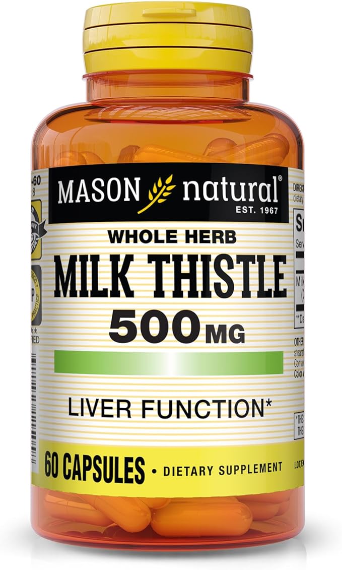 MASON NATURAL Milk Thistle 500 mg 60 Capsules