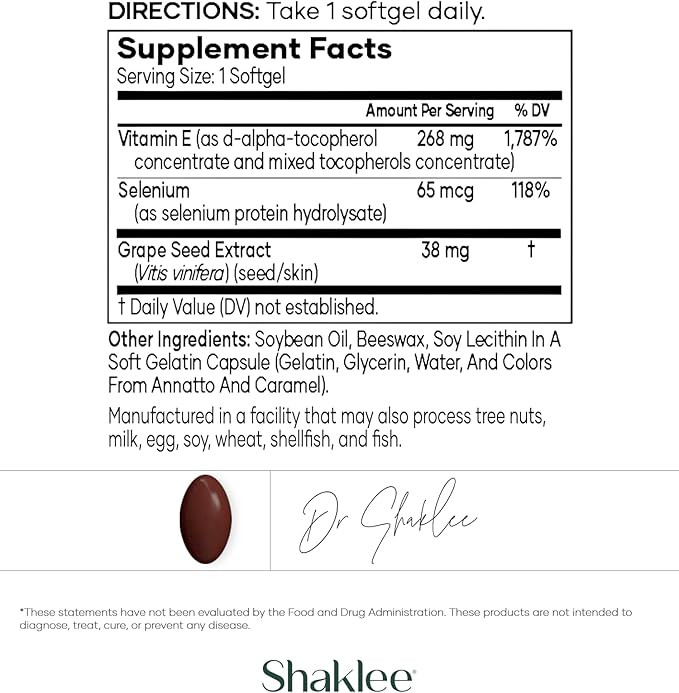 Shaklee - Vitamin E: -Supports Heart, 400 IU 90 Softgels