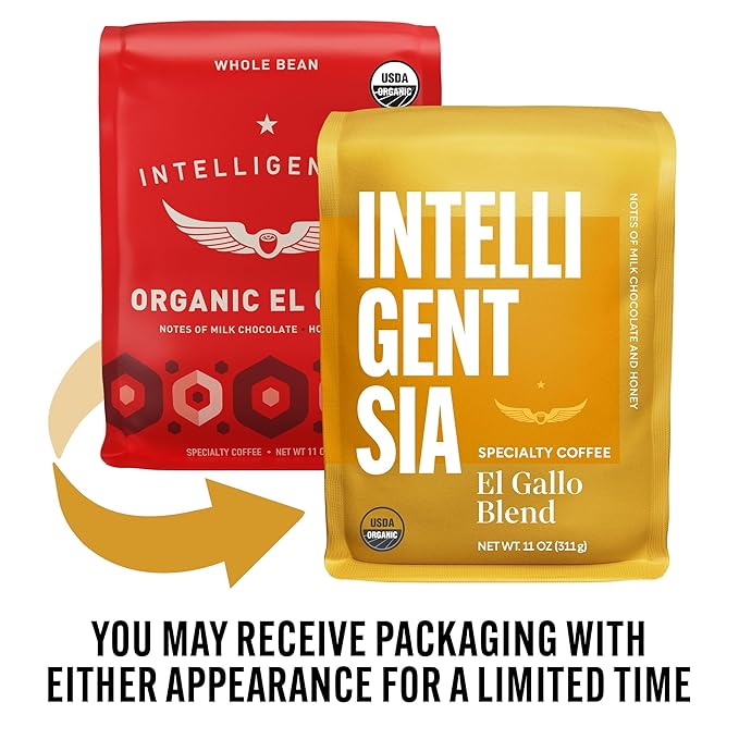 Intelligentsia Coffee, Light Roast Whole Bean Coffee - Organic El Gallo 11 Ounce Bag with Flavor Notes of Milk Chocolate, Honey and Cola