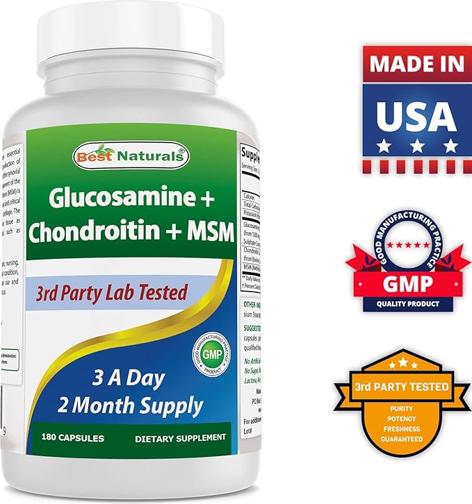 Best Naturals Glucosamine Chondroitin and MSM (Non-GMO) 180 Count