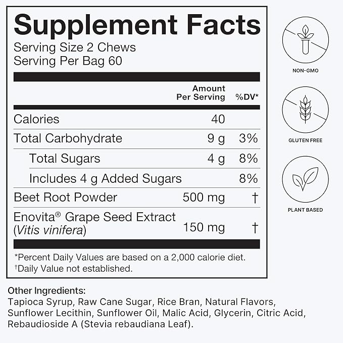 humanN SuperBeets Heart Chews 120 Count