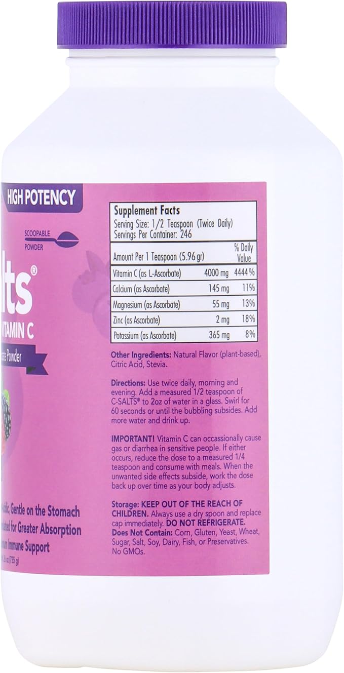 Buffered Vitamin C Powder: Organic Sugar-Free 26oz
