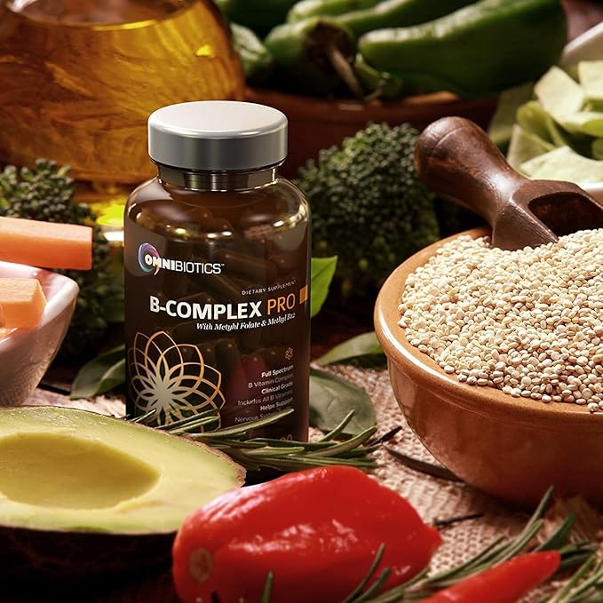 OmniBiotics Vitamin B Complex PRO B12, Methyl (B1, B2, B2, B3, B3, B5, B5, B6, B6, B7, B7, B8, B8, B9, B9, B12) B12) | 90 Vegan