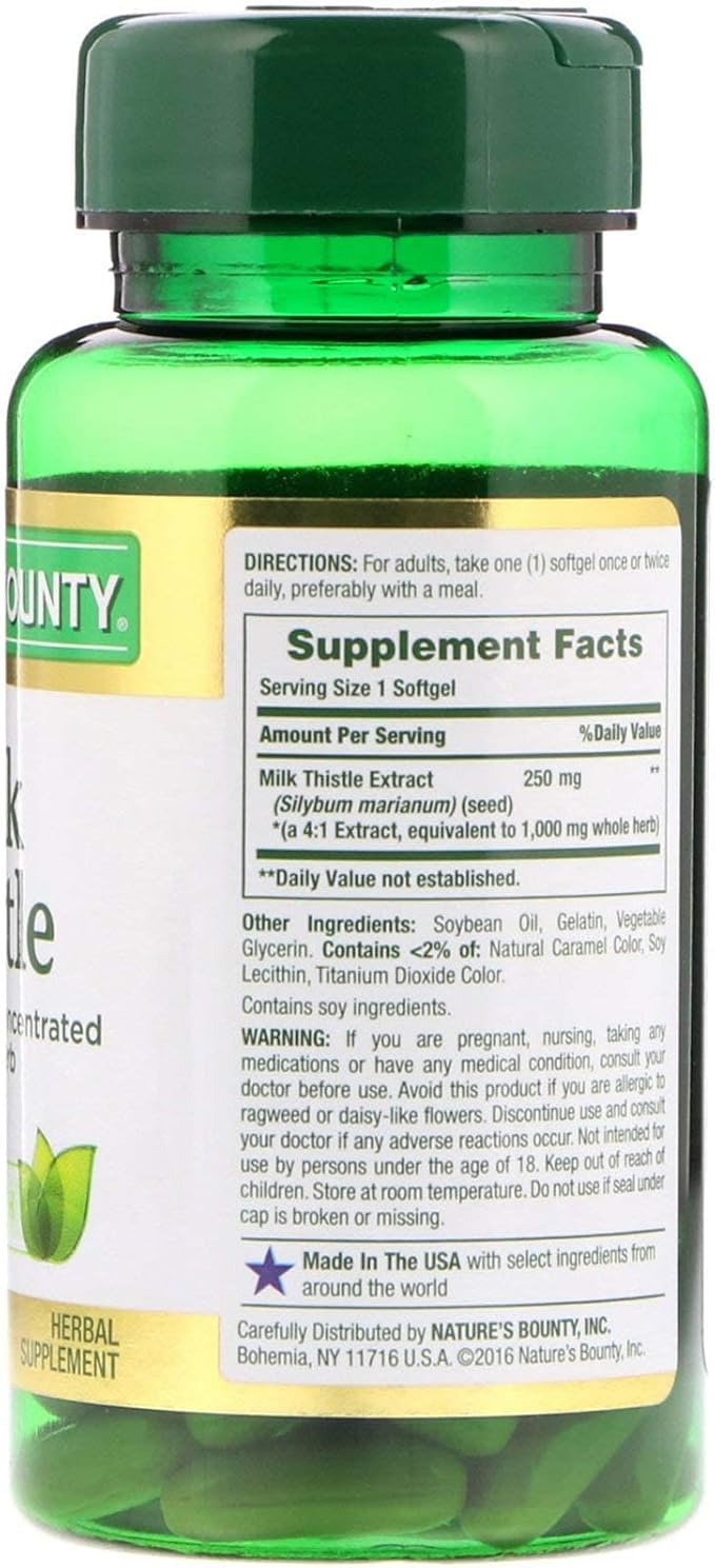 Nature's Bounty Milk Thistle 1000mg Herbal 50 CT