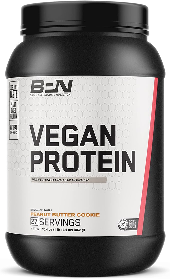 BARE PERFORMANCE NUTRITION Vegan Protein, Plant (27 Servings,