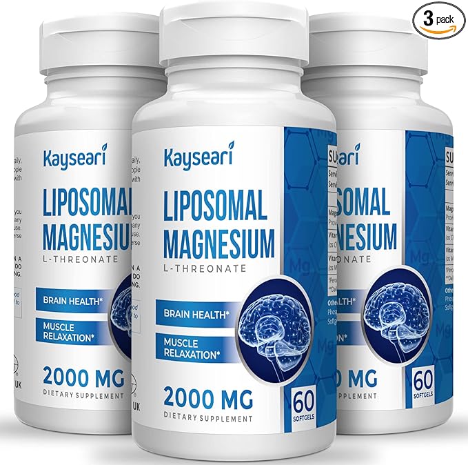 Liposomal Magnesium L-Threonate 2000mg-High Absorption-Magnesium Threonate D3 & K2 for 60 Count 3)