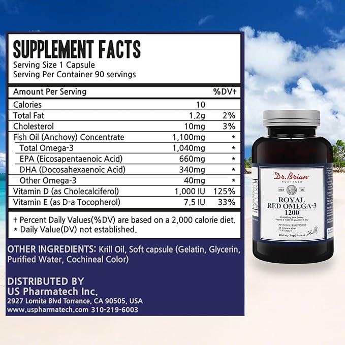 Dr. Brian Royal Red Omega 3 1200, Fish 3 Fish 3 Support 90 Soft