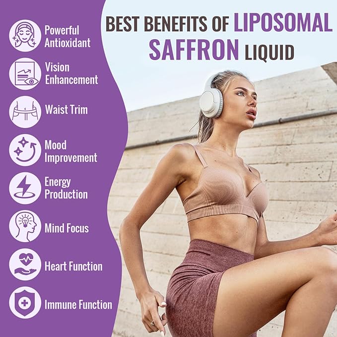 Saffron Supplements - 88.5 mg Liposomal B12 & D3, 60 60 ml, 60 Servings