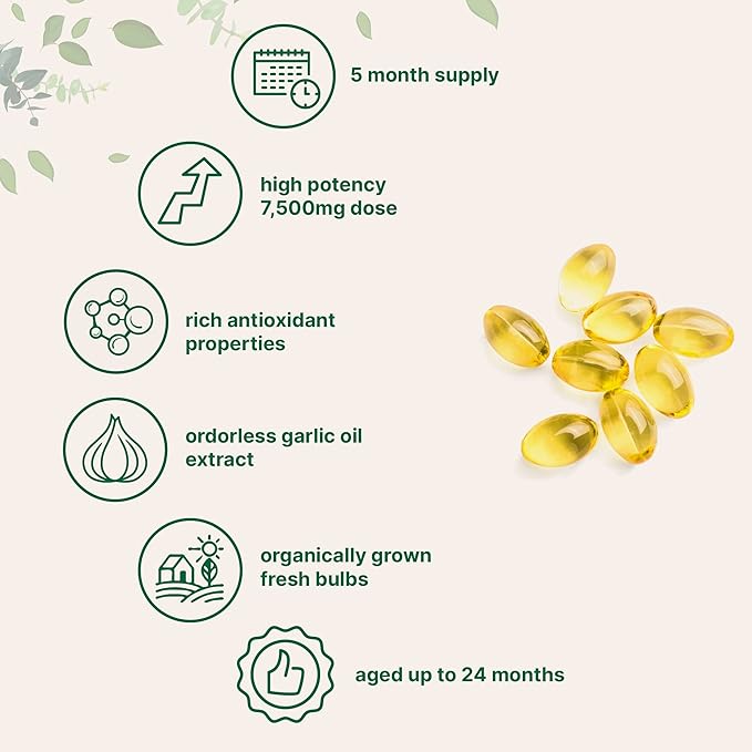 Micro Ingredients Odorless Garlic 7500mg Per 300 Softgels 2 Years