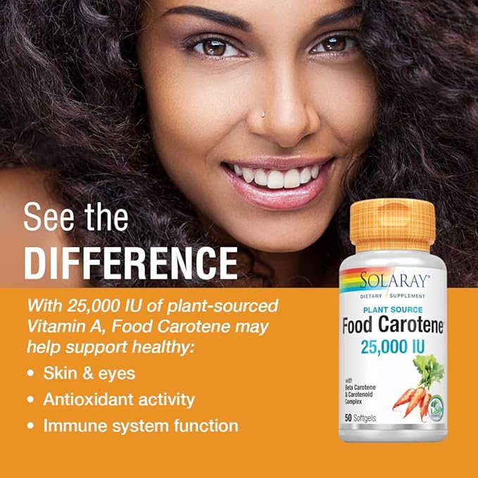 Solaray Food Carotene, Vitamin A as 25000IU | 50ct