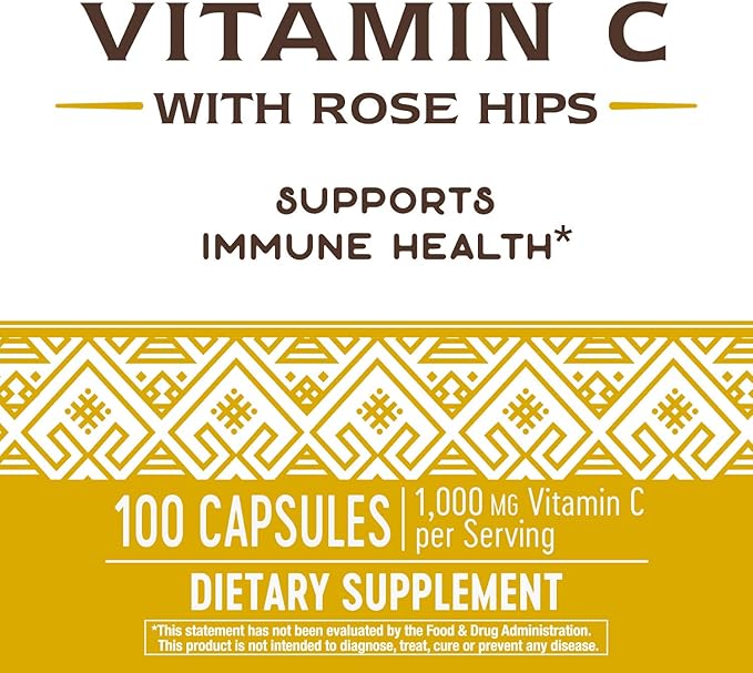 Nature's Way Vitamin C with Rose Hips 100 Capsules 2)