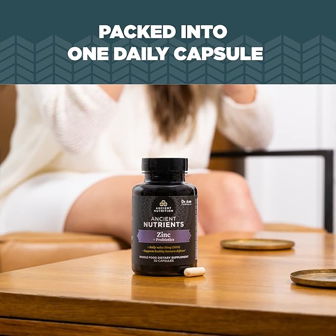 Probiotics and Zinc Supplement by Ancient 30 Count