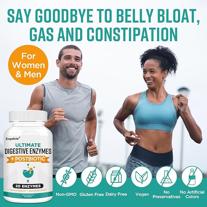 Digestive Enzymes 1000mg with Postbiotics, 20 360 Veggie