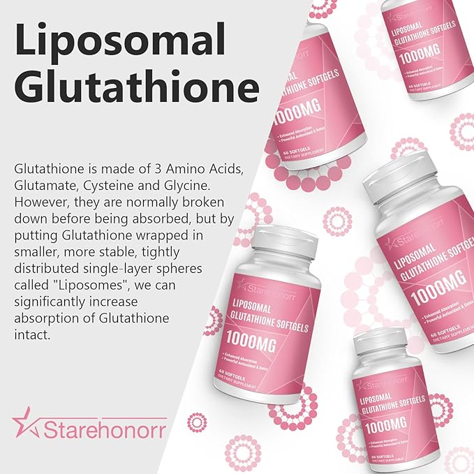 Liposomal Glutathione Softgels 1500MG, Reduced Glutathione 480 Softgels
