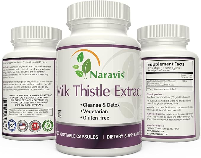 Milk Thistle Extract 4:1 Extract 2000mg - 120 Capsules