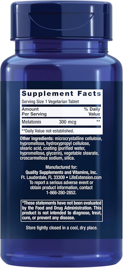 Life Extension DHEA 25mg and Melatonin 6 Hour 300mcg - 100 Capsules 100 Tablets