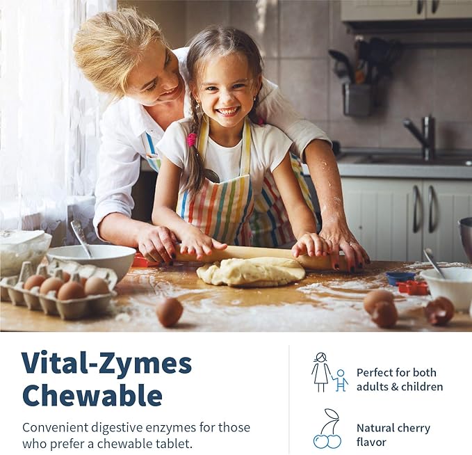 Klaire Labs Vital-Zymes Digestive Enzymes Chewable (180 Tablets)