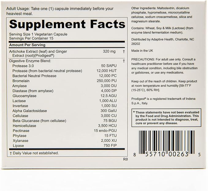 Peptiva Digestive Enzyme Supplement + ProDigest 15 Count
