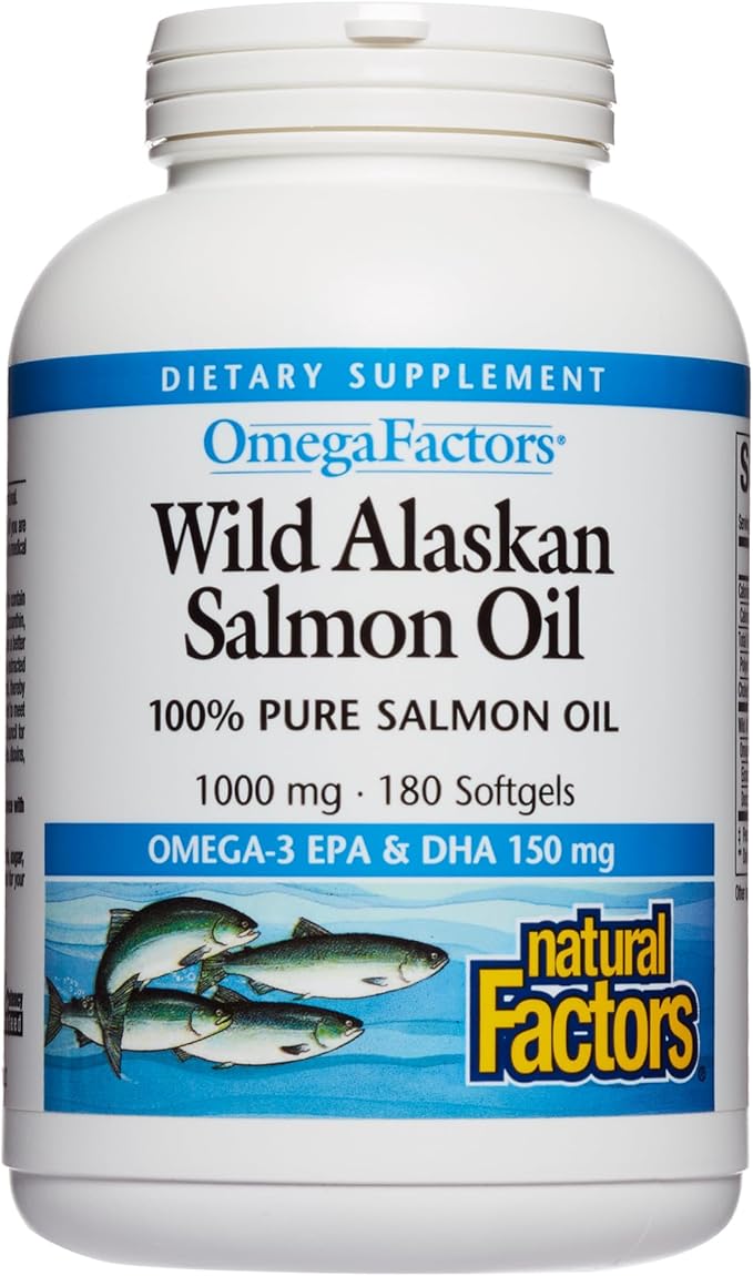 Natural Factors, Wild Alaskan Salmon Oil Omega-3, EPA, 180 Count 1)