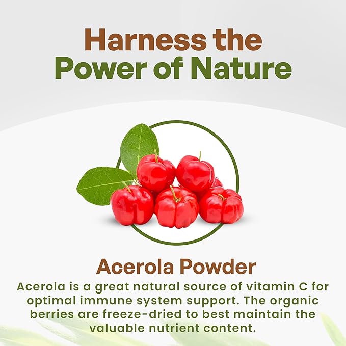Go Nutra Acerola Powder Organic Freeze 18% Vitamin 8oz