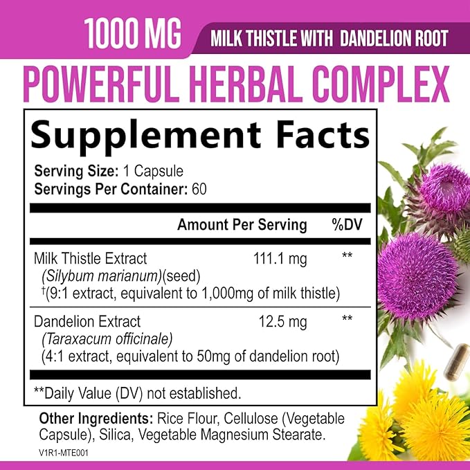 Milk Thistle 1000mg 60 Capsules