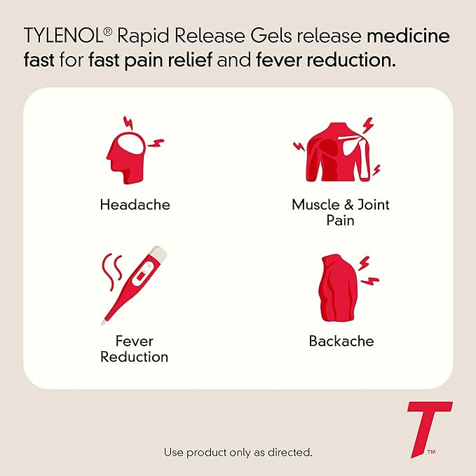 Tylenol Extra Strength Acetaminophen Rapid Release 500 mg 50 ct