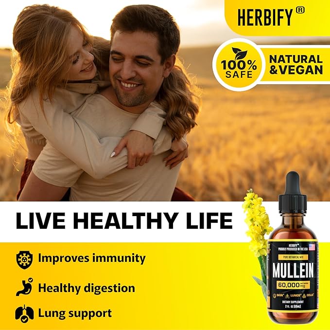 HERBIFY Mullein Extract 2 oz, Alcohol-Free