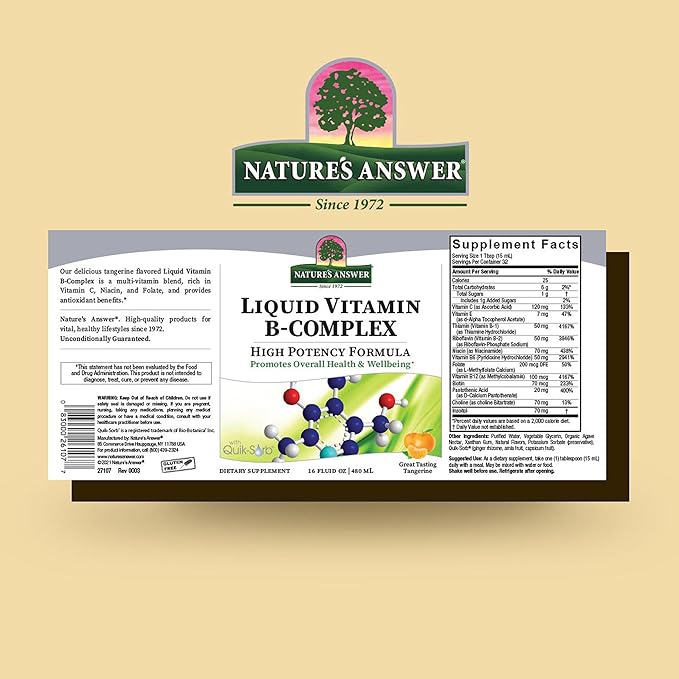 Nature's Answer Liquid Vitamin B-Complex Supports 16oz