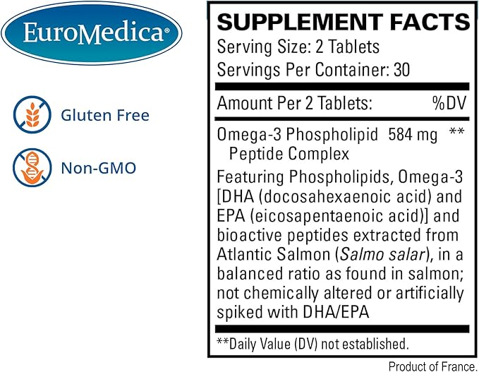 Euromedica EurOmega-3 (60 Tablets) Omega-3 Fatty 30 Servings