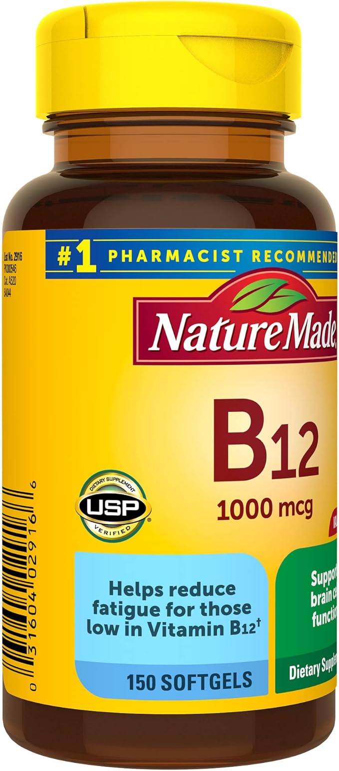 Nature Made Vitamin B12 1000 mcg, 150 Softgels, 150 Day
