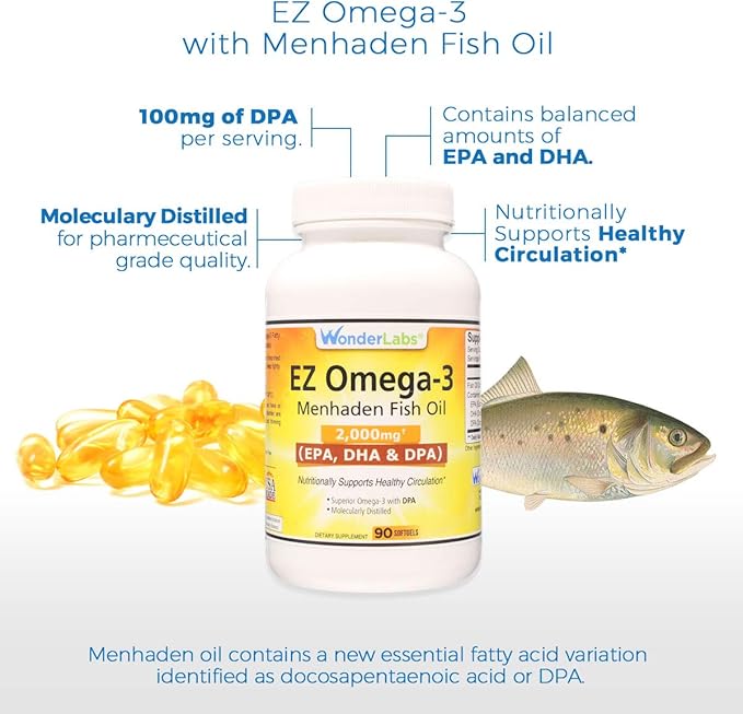 Atlantic Menhaden Fish Oil Omega-3 2000 90 Softgels