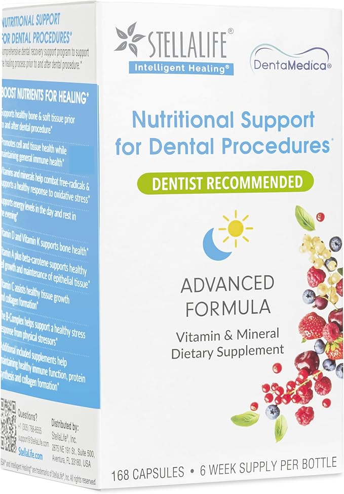 DentaMedica Nutritional Support for Faster Dental D3 & K2 for CoQ10 & 168 Capsules