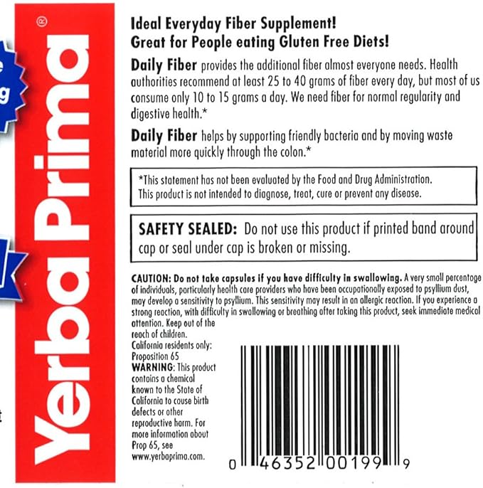 Yerba Prima Daily Fiber Formula 180 caps 2) -