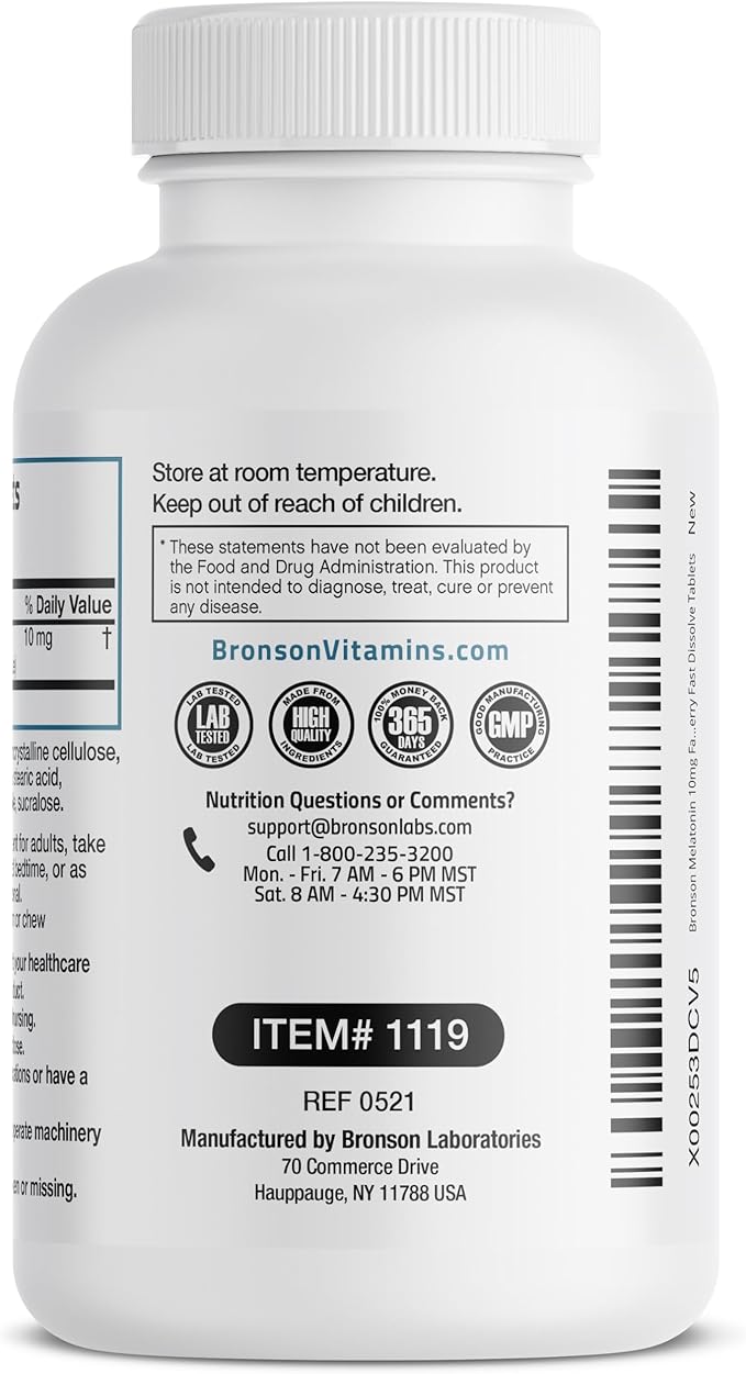 Bronson Melatonin 10mg Fast Dissolve Cherry 100 Count