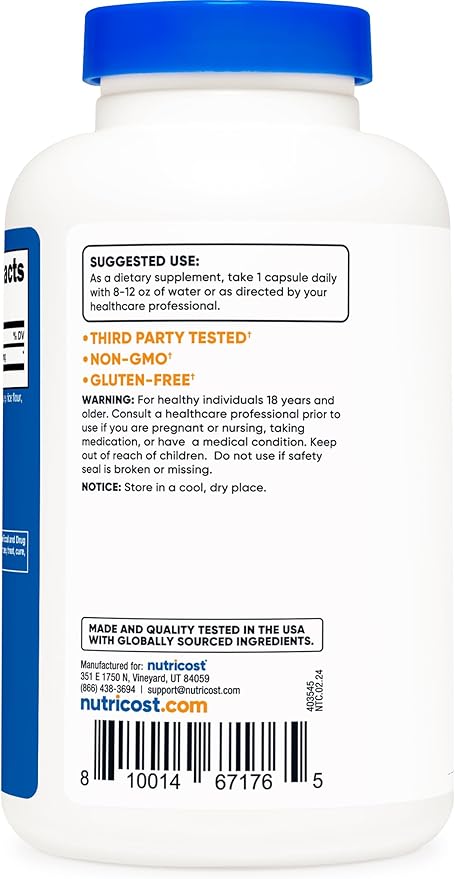 Nutricost Inositol Capsules 500mg, 240 Capsules
